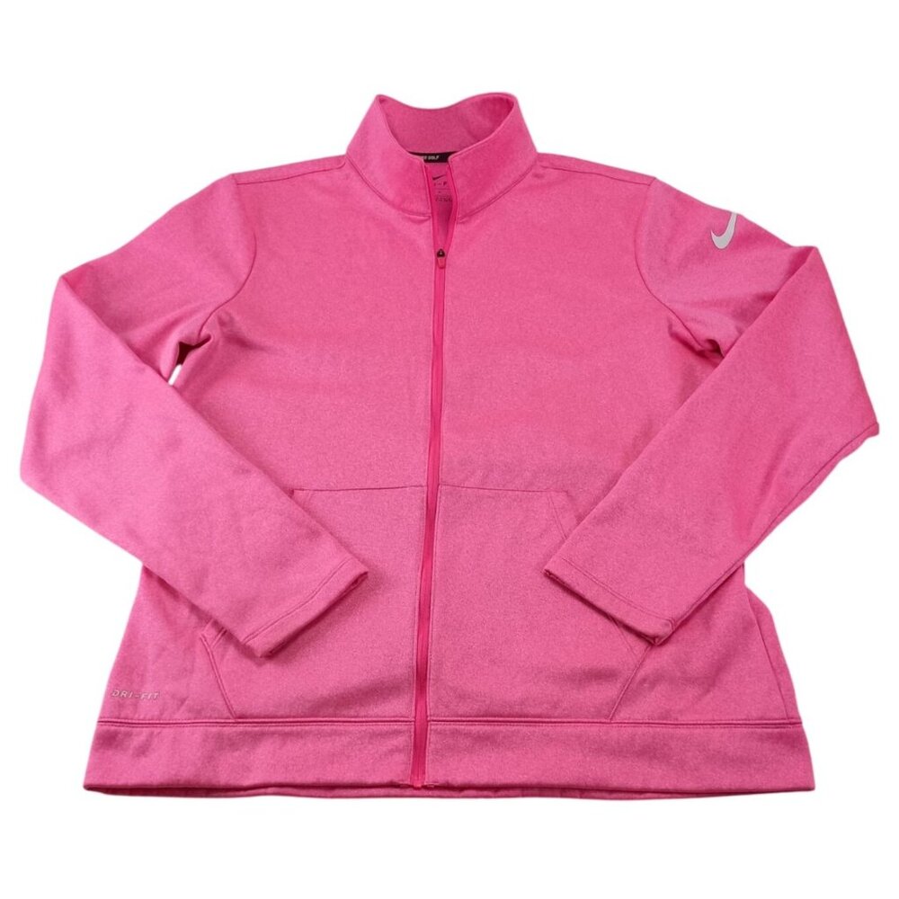 Nike Women's Pink Full-Zip Long Sleeve Top